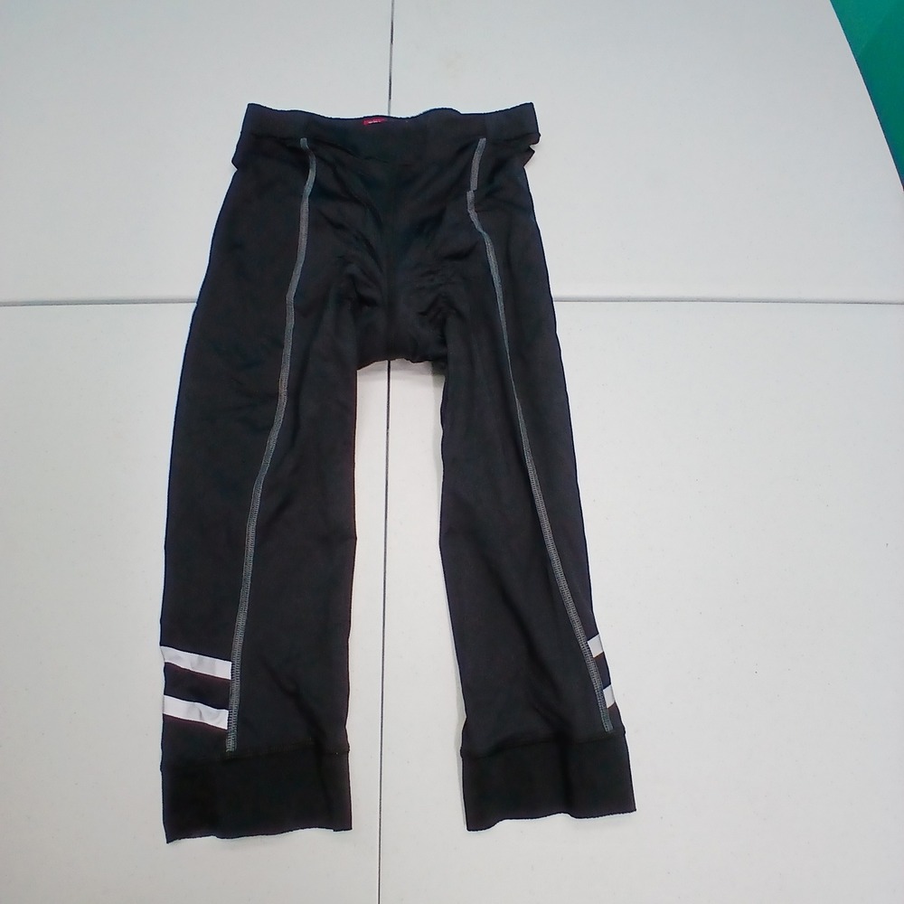 Terry Cycling Knickers Large Black Padded Biking Capri Tights Reflective Sporty